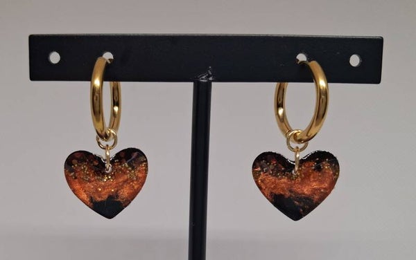 'Sunset hearts' oorbellen