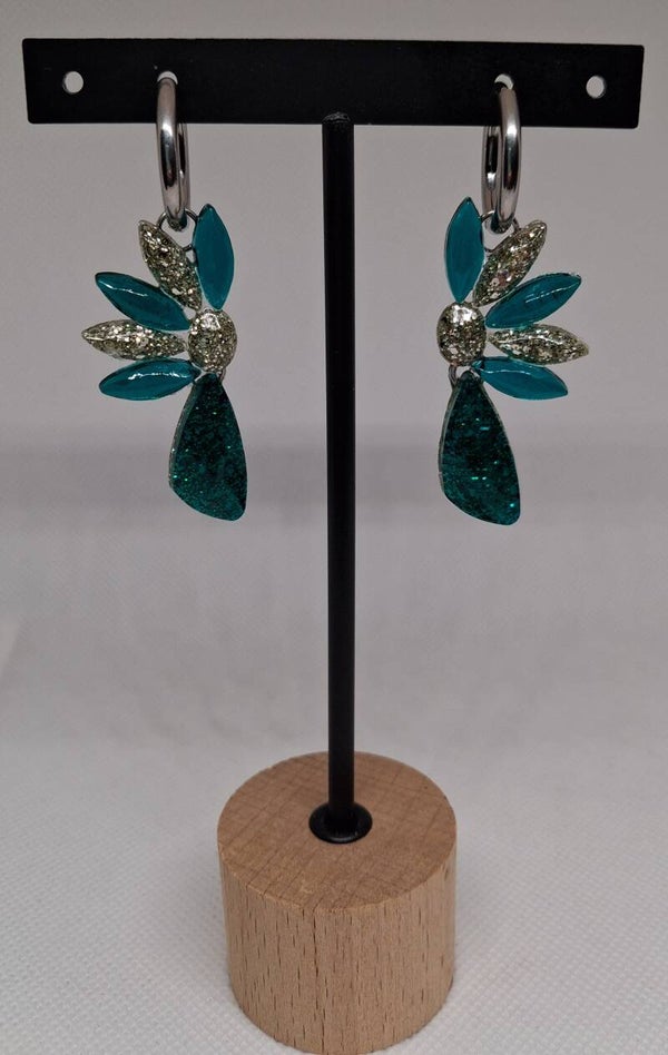 Oorbellen 'turqoise flowerdream'