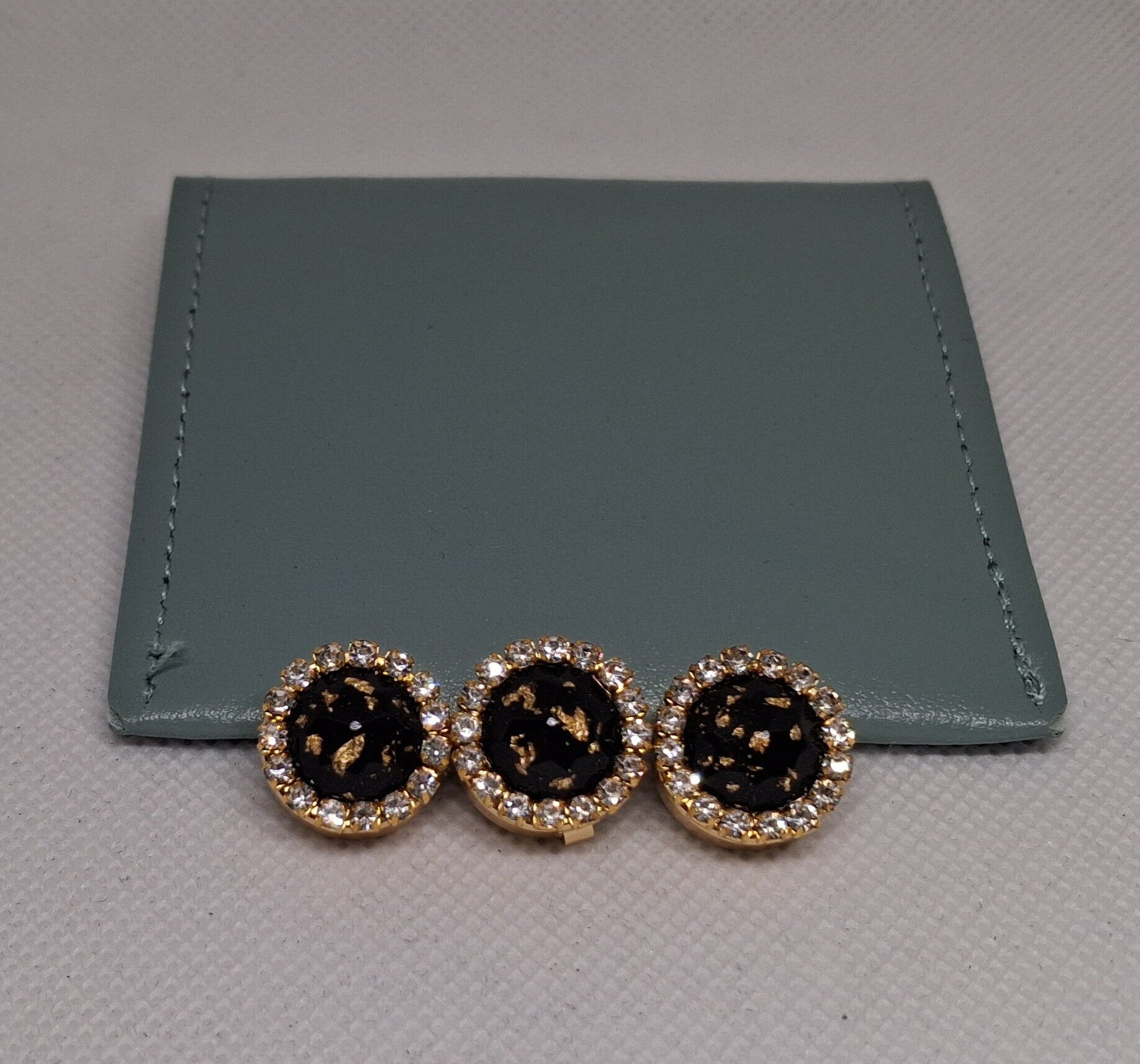 Buttoncovers zwart&goud-set van 3