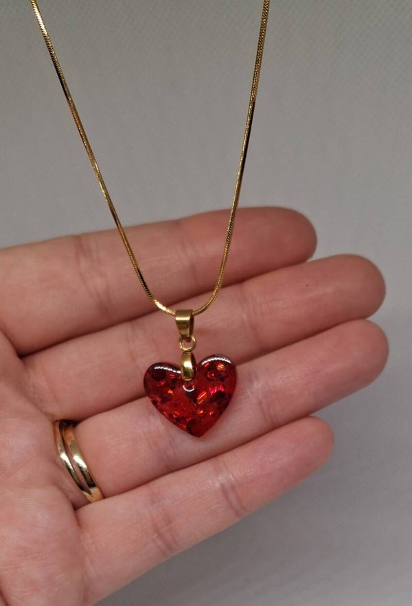 Luxe Rode Hart Ketting