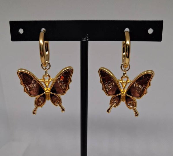 Oorringen met vlinder