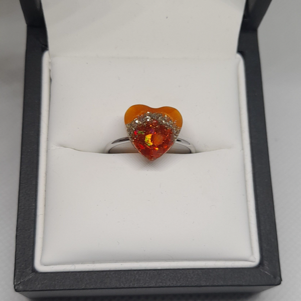 Ring oranje hart