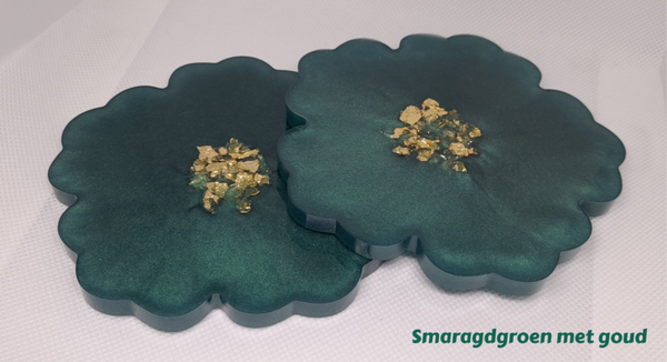 Epoxy Onderzetters in Bloemvorm – set van 2