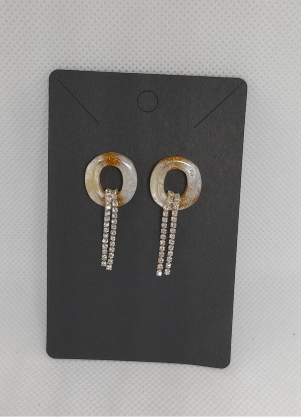 'Oval shimmer loops' oorbellen