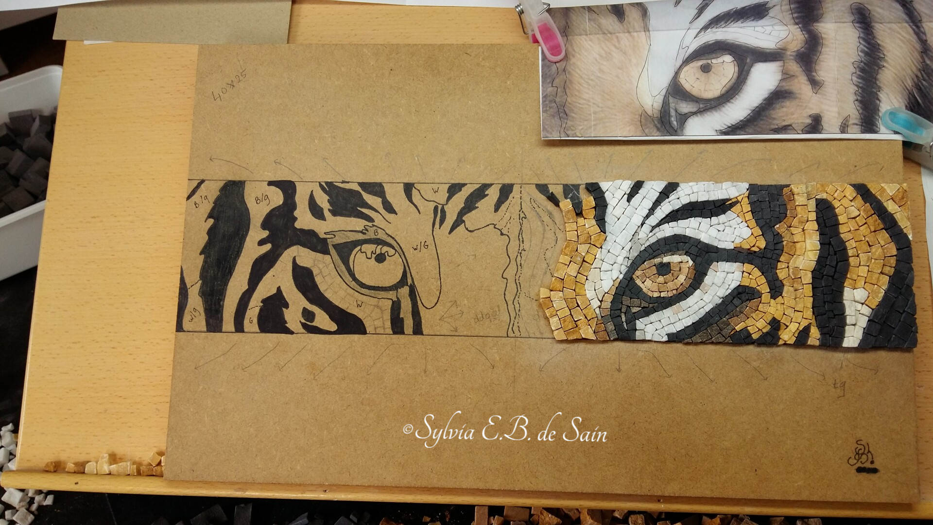 Mozaïek - werk in uitvoering