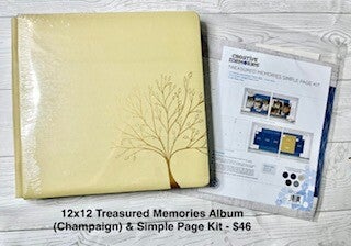 12x12 Treasured Moments Foiled Album w/ Simple Page Kit - Champagne