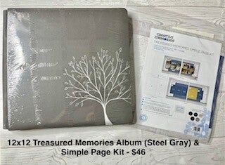12x12 Treaured Moments Foiled Album w/ Simple Page Kit - Steel Gray