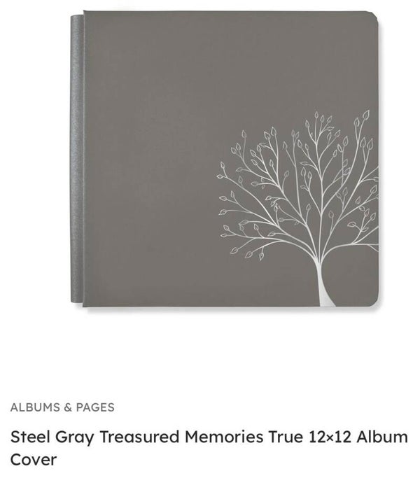 12x12 Treasured Moments Foiled Album - Steel Gray