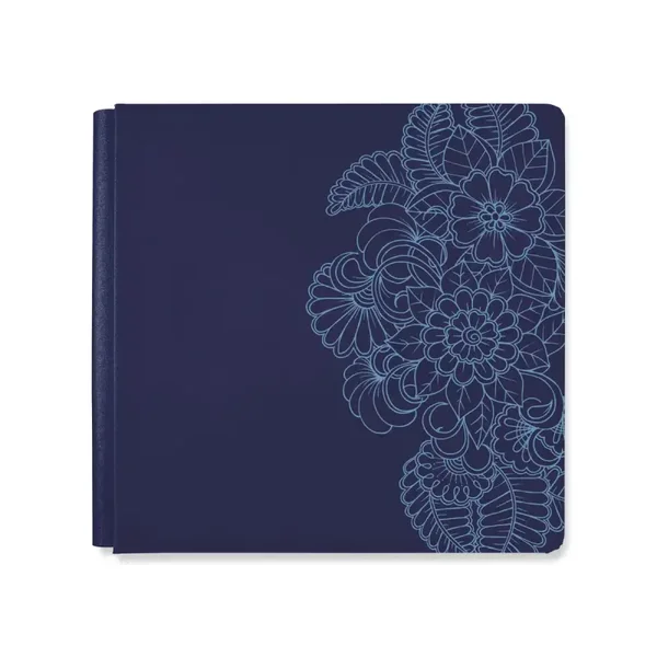 12x12 Floral Kaleidoscope Foiled Album Cover - Navy