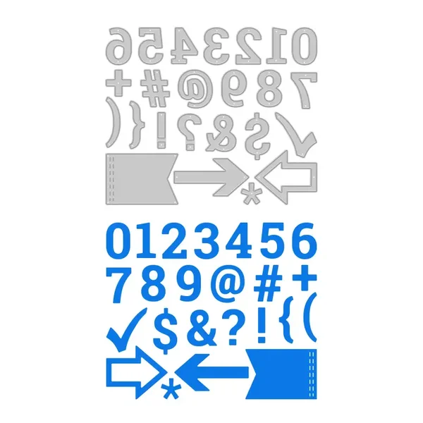 Die-Cutting Numbers & Punctuation Set - Block Serif