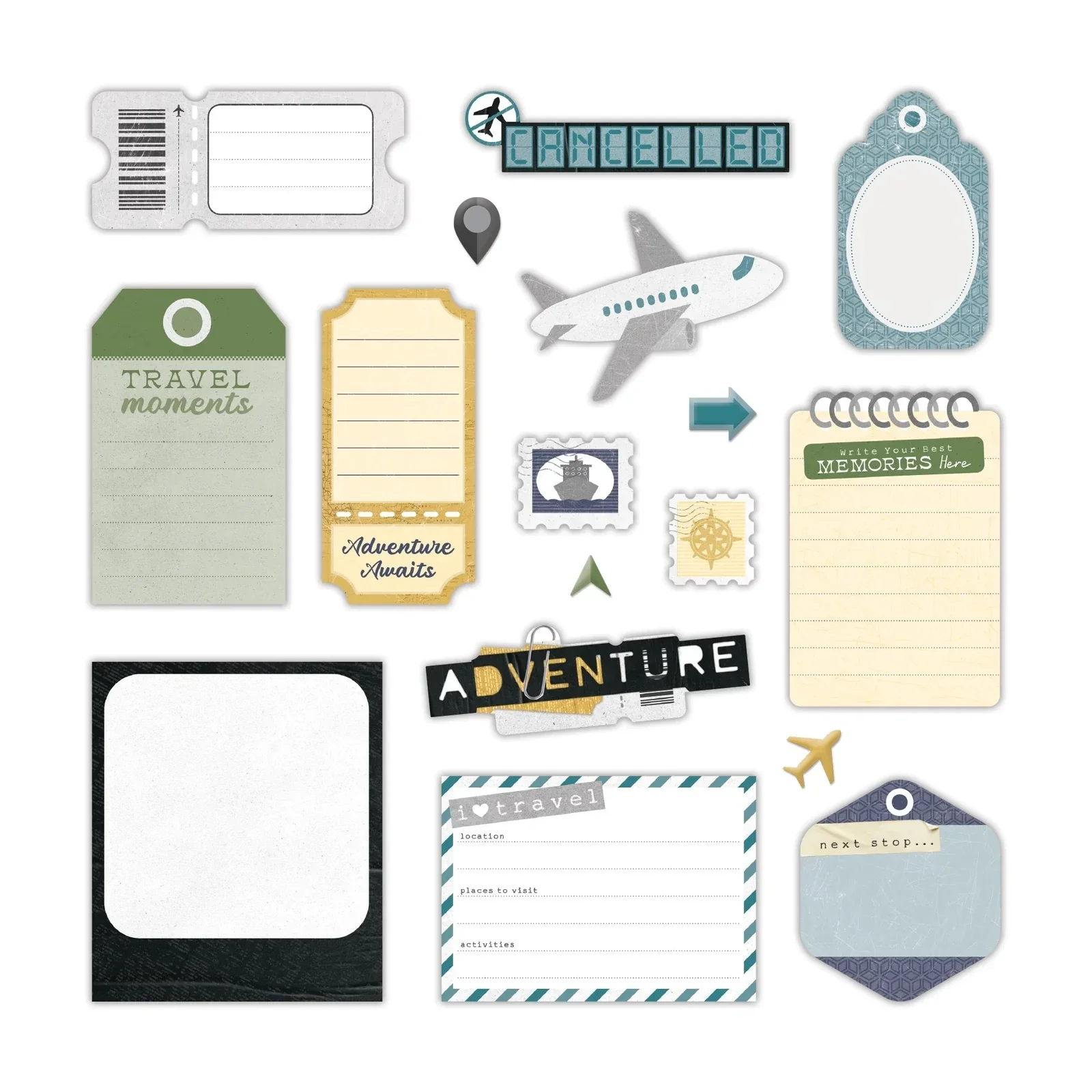 Passport to Adventure Embellishments (40/pk)