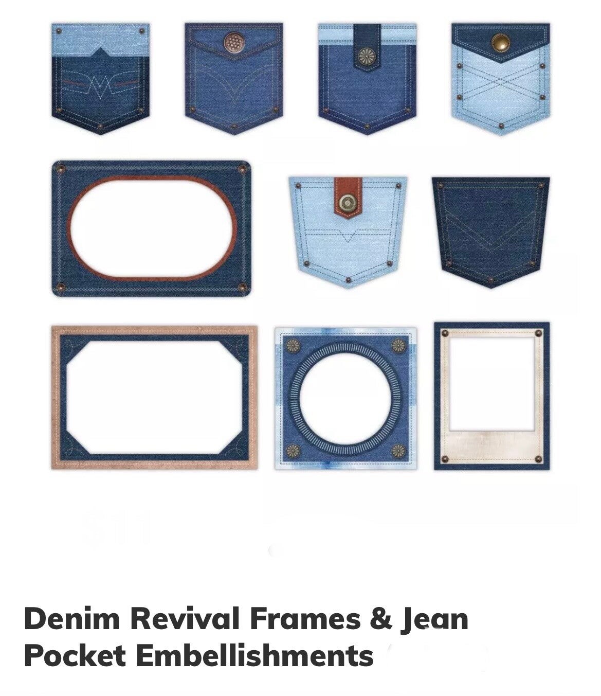 Denim Revival Frames & Jean Pocket Embellishments