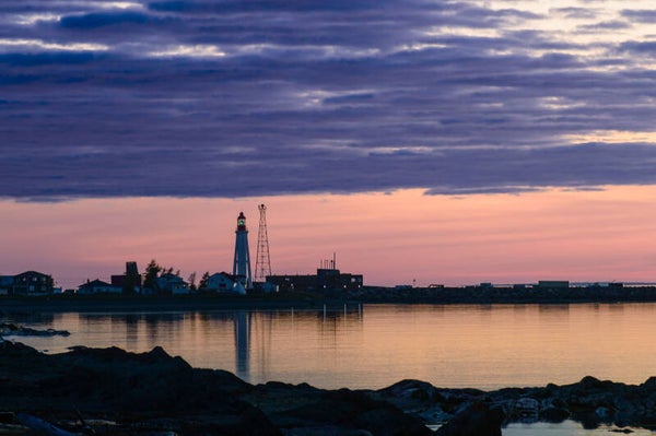 Coucher de soleil sur le phare de Rimouski