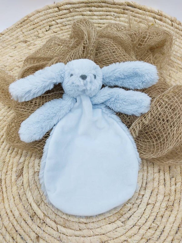 Knuffeldoek konijn blauw