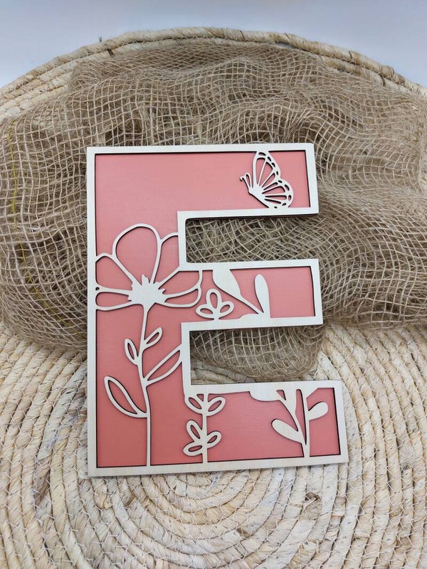 Houten Letters bloemen