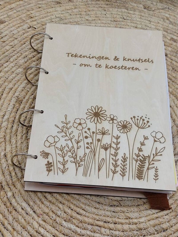 Bewaarbundel A4 - tekeningen en knutsels, om te koesteren - veldbloemen