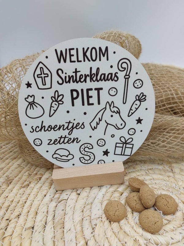 Welkom sinterklaas decoratiebordje