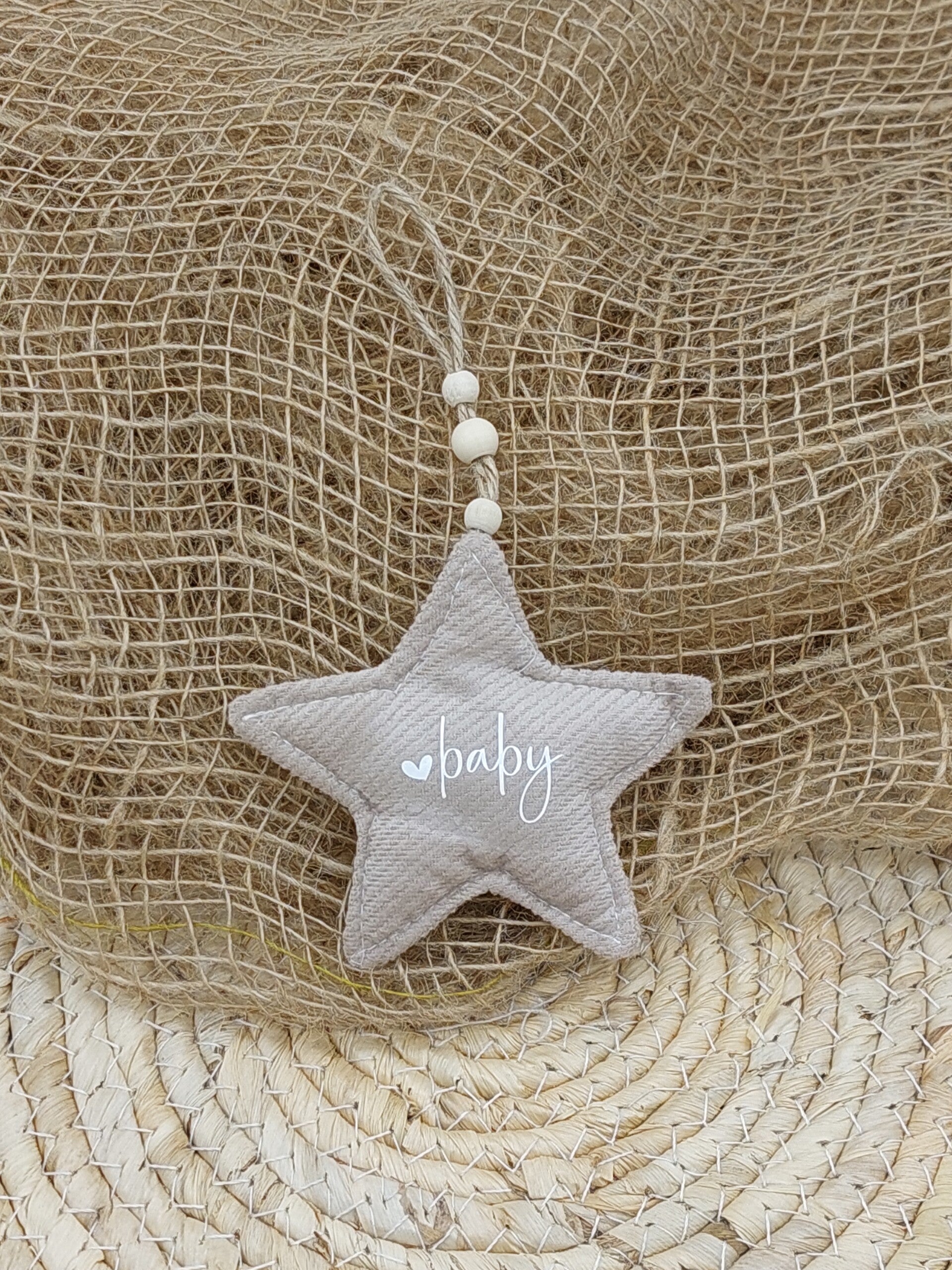 Kerstster baby bruin hartje