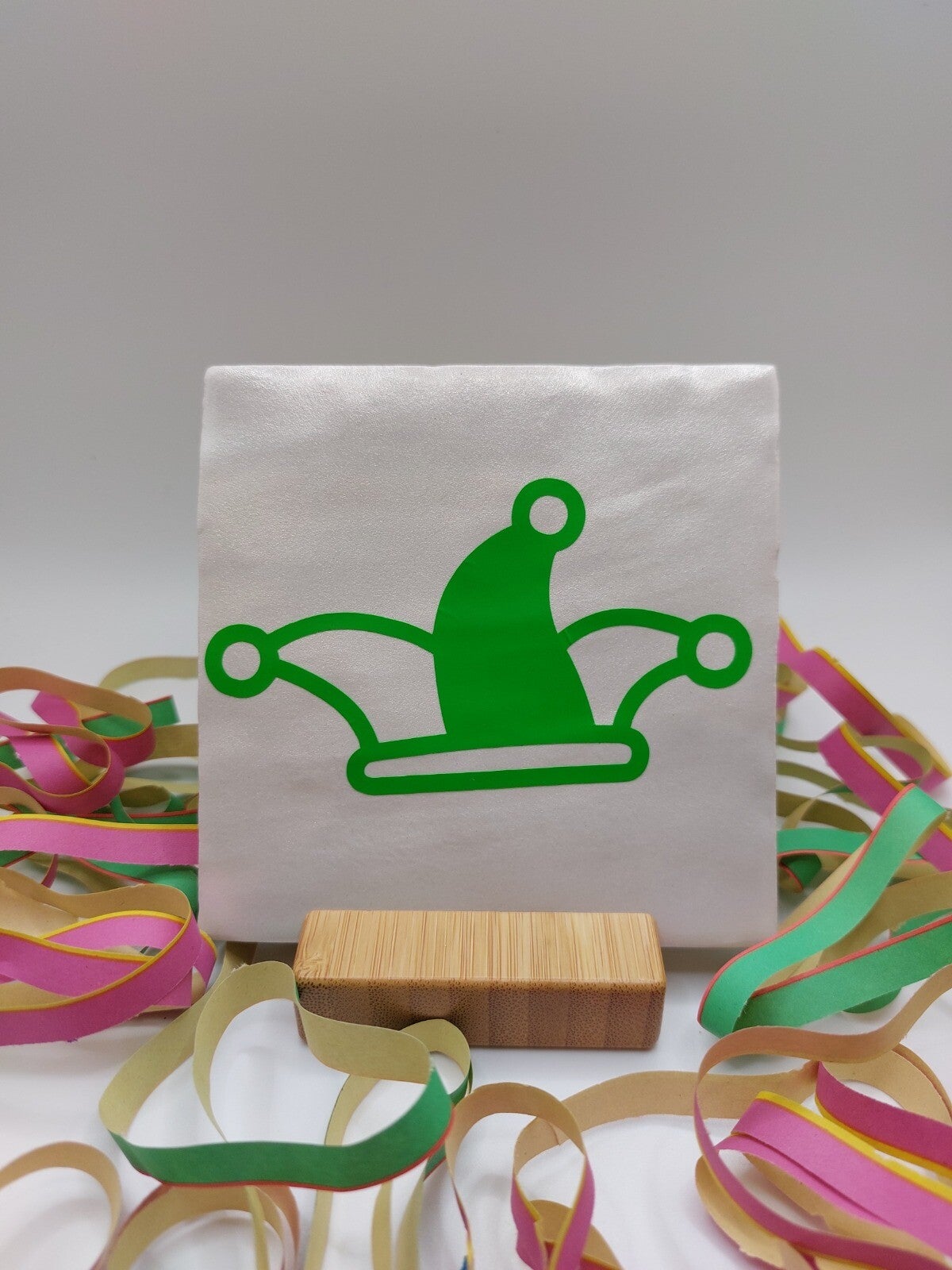 Carnaval tegeltje nar groen