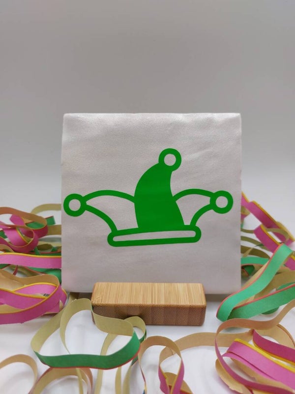 Carnaval tegeltje nar groen