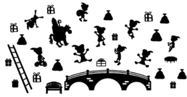 Raamsticker Sinterklaas losse set