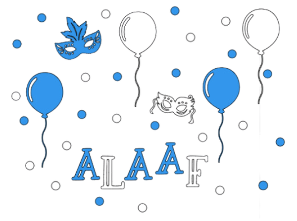 Raamstickers carnaval blauw/wit