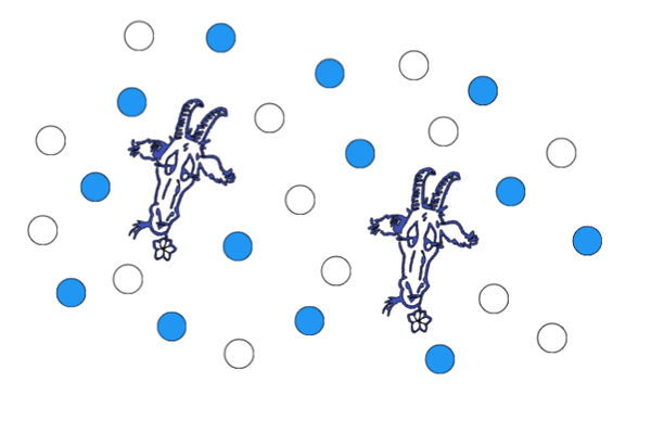 Raamstickers Bokkenriek (blauw/wit)