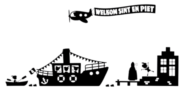 Raamsticker Sinterklaas boot