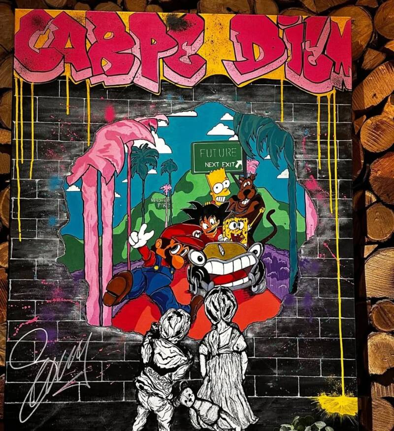 Œuvre pop art Carpe Diem réalisée par l’artiste Jean-Philippe Servy.
