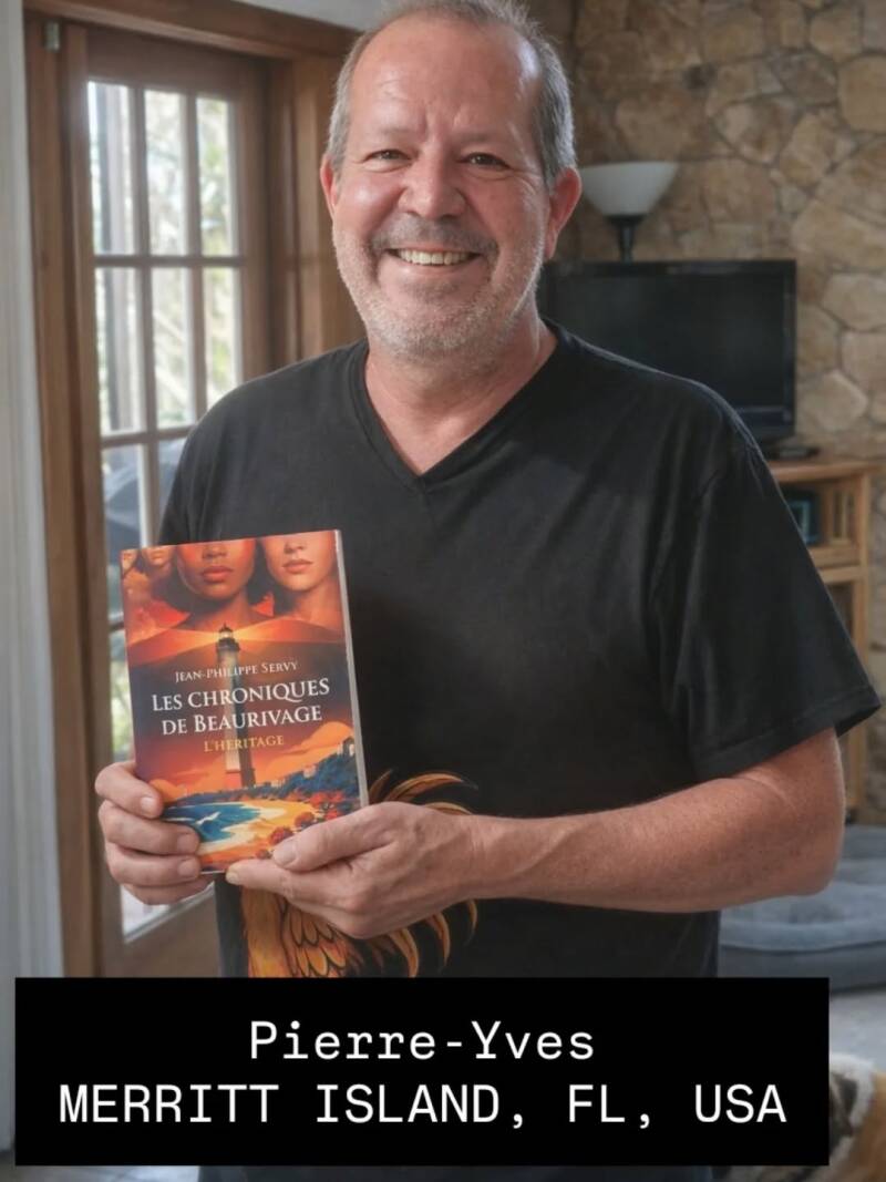 Le roman Les Chroniques de Beaurivage de Jean-Philippe Servy lu à l'étranger : Floride (USA), Porto (Portugal), Séville et Madrid (Espagne), Guadeloupe, Marrakech (Maroc), Koh Samui (Thaïlande) et Abu Dhabi (Émirats arabes unis).