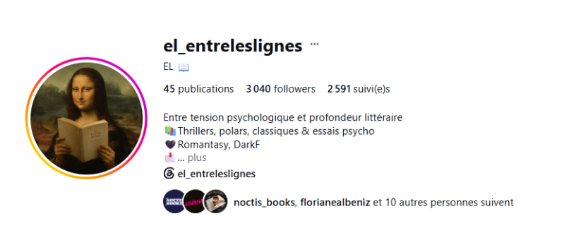 Chronique littéraire Instagram d’@el_entreleslignes sur Les Chroniques de Beaurivage – L’Héritage, thriller psychologique et fantastique 2026 de l’auteur français Jean-Philippe Servy, situé à Biarritz, au Pays basque, en France.