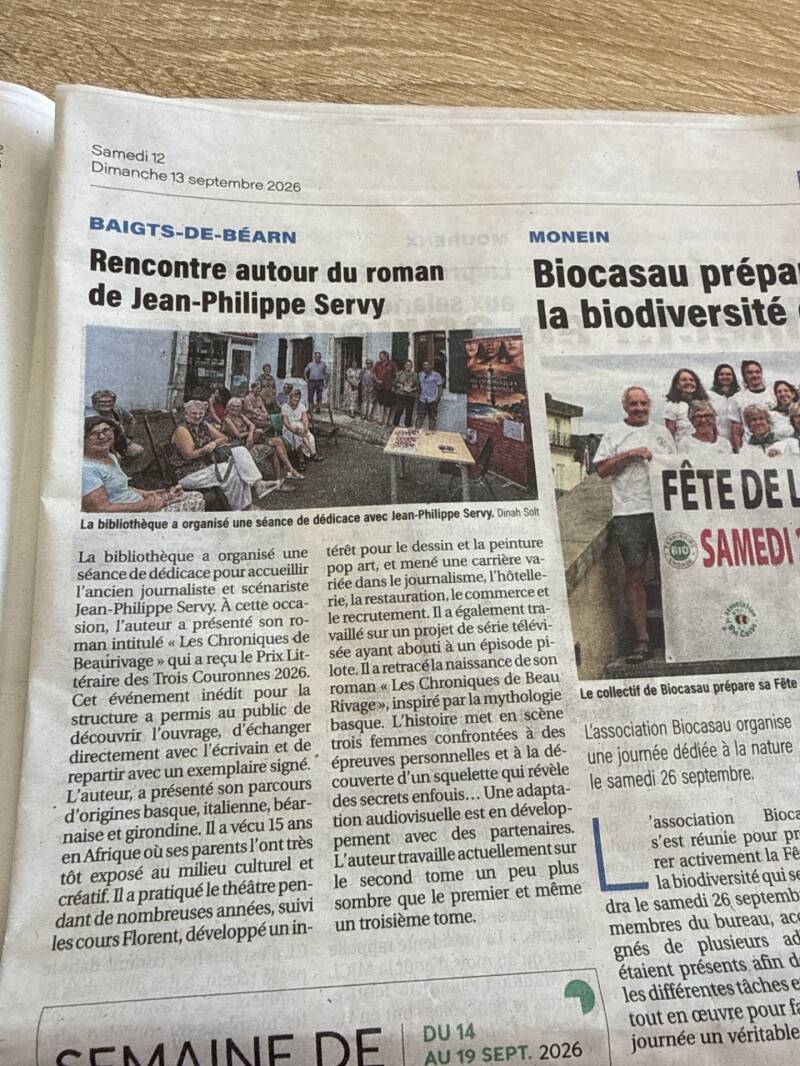 Article de La République des Pyrénées sur Jean-Philippe Servy à Baigts-de-Béarn
