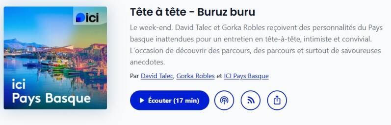 L'auteur Jean-Philippe Servy dans les locaux de la radio Ici Pays Basque (Radio France) pour la promotion de son thriller Les Chroniques de Beaurivage.