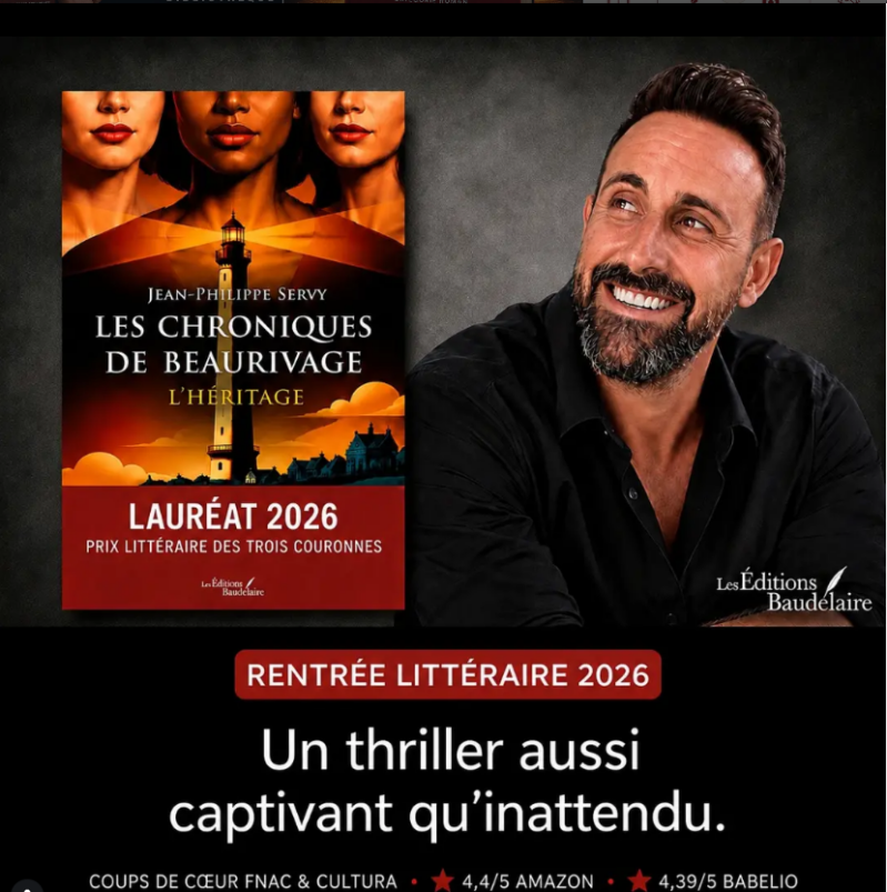 Jean-Philippe Servy, auteur des Chroniques de Beaurivage, lauréat du Prix Littéraire des Trois Couronnes 2026