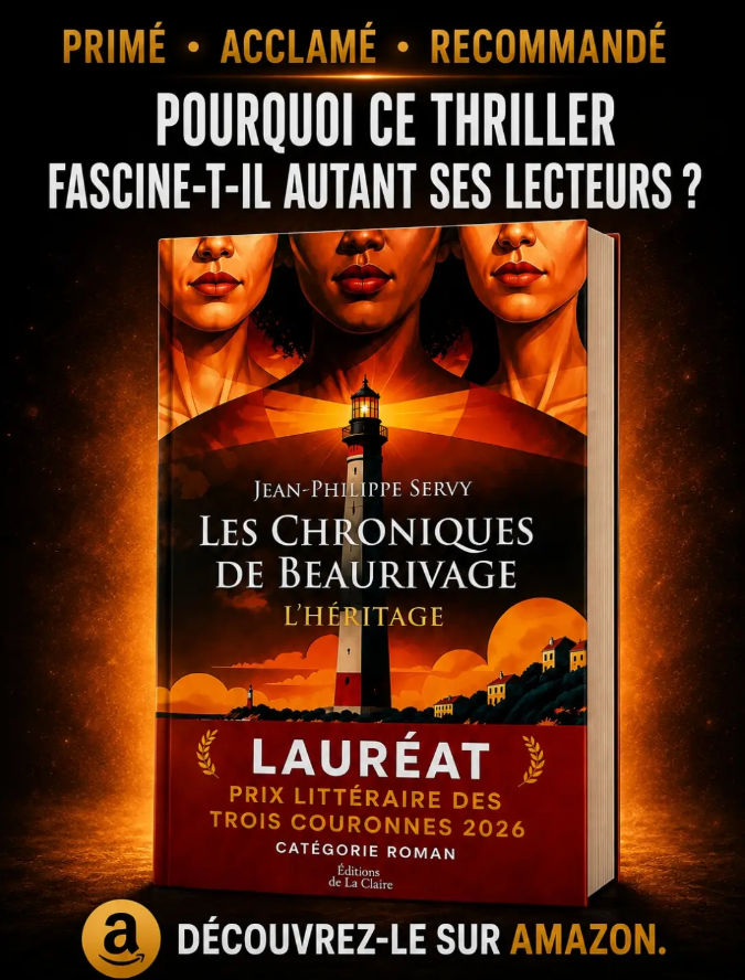 visuel Amazon / phare / “Et si elle n’avait jamais disparu ?” : Les Chroniques de Beaurivage de Jean-Philippe Servy, thriller psychologique primé disponible sur Amazon