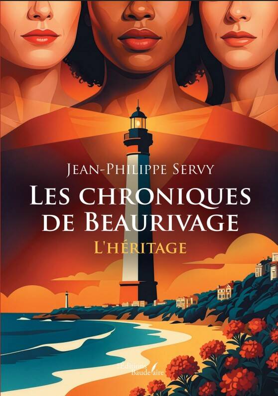 Affiche promotionnelle du thriller français 2026 Les Chroniques de Beaurivage – L'Héritage par Jean-Philippe Servy, un polar psychologique au cœur de Biarritz et des légendes basques.