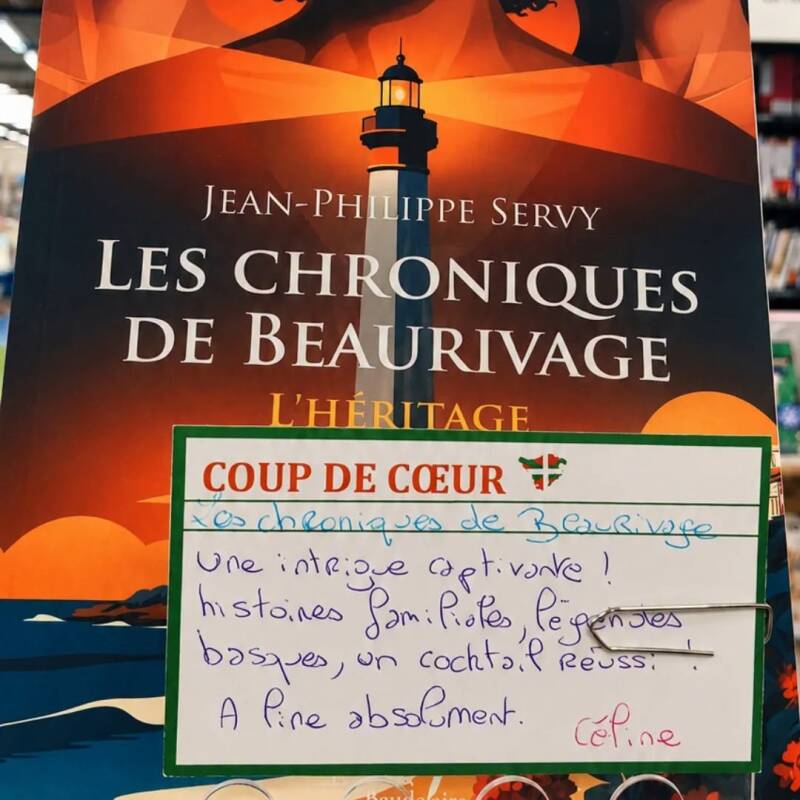 Les Chroniques de Beaurivage – L'Héritage de Jean-Philippe Servy, Coup de cœur Cultura Bayonne Ametzondo et lauréat du Prix Littéraire des Trois Couronnes 2026.