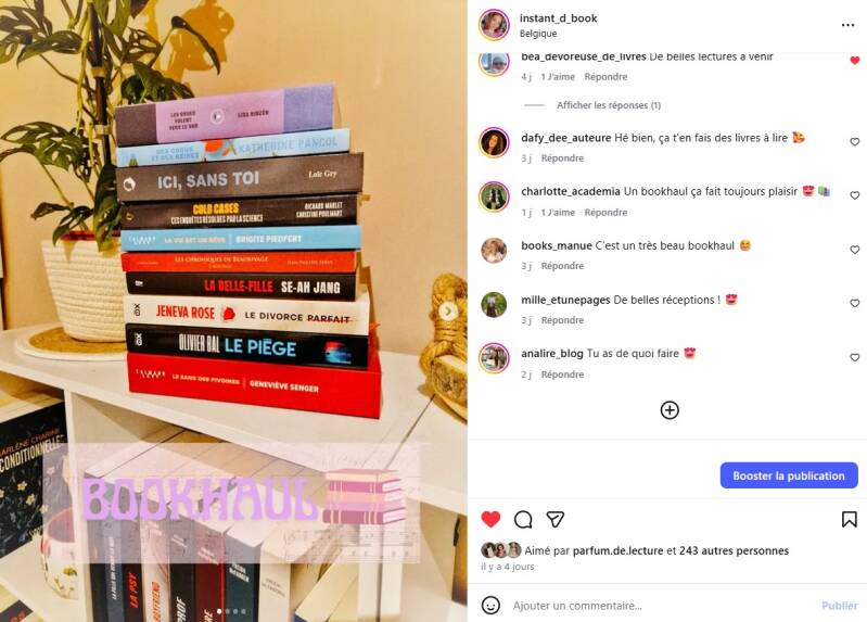 Publication Instagram de la chroniqueuse belge Instant_d_book présentant Les Chroniques de Beaurivage de Jean-Philippe Servy parmi ses réceptions littéraires de juin 2026.