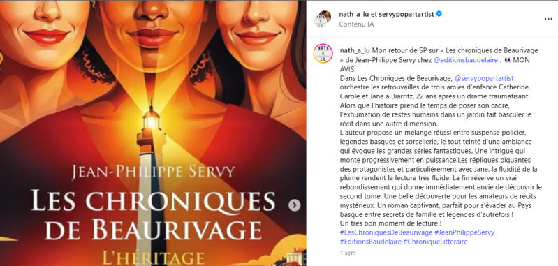 Chronique de Nath_a_lu sur Les Chroniques de Beaurivage de Jean-Philippe Servy