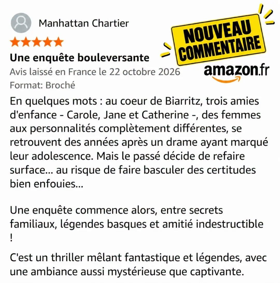Rédaction      Actualités d’octobre 2026 des Chroniques de Beaurivage – L’Héritage, thriller fantastique de l’auteur français Jean-Philippe Servy : nouveaux avis Amazon, chronique Instagram, entrée à la bibliothèque de Bassussarry au Pays basque et dispon