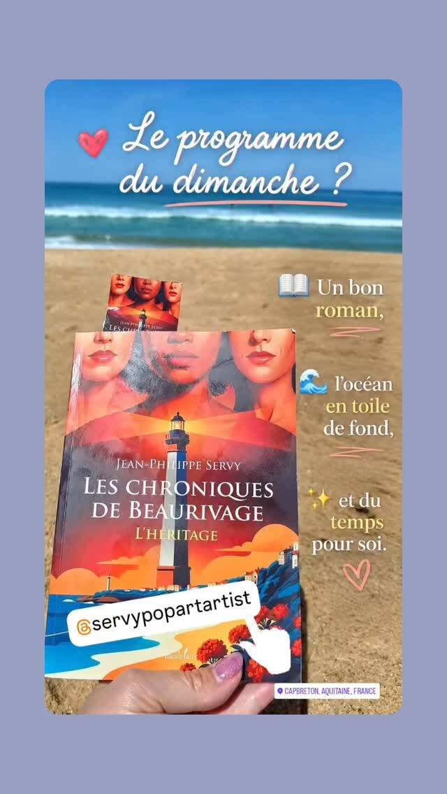 Stories Instagram de Pépi.te4064 présentant Les Chroniques de Beaurivage de Jean-Philippe Servy comme sa lecture du moment avant une rencontre vidéo avec l'auteur en juin 2026.
