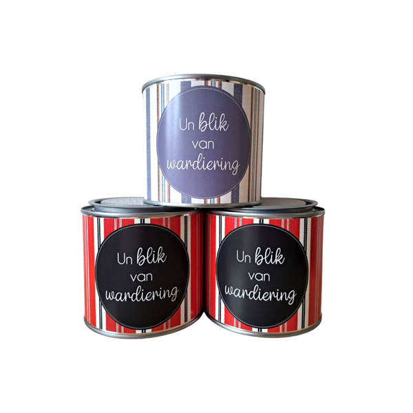 Snoepblik 'Blik van wardiering', leeg
