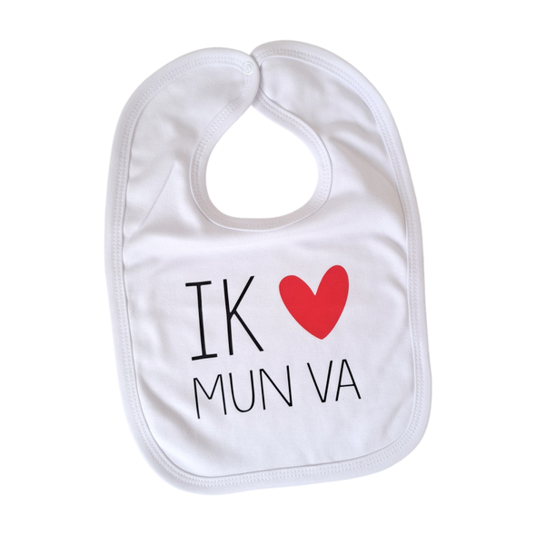 Witte slab 'Ik ♥ mun va'