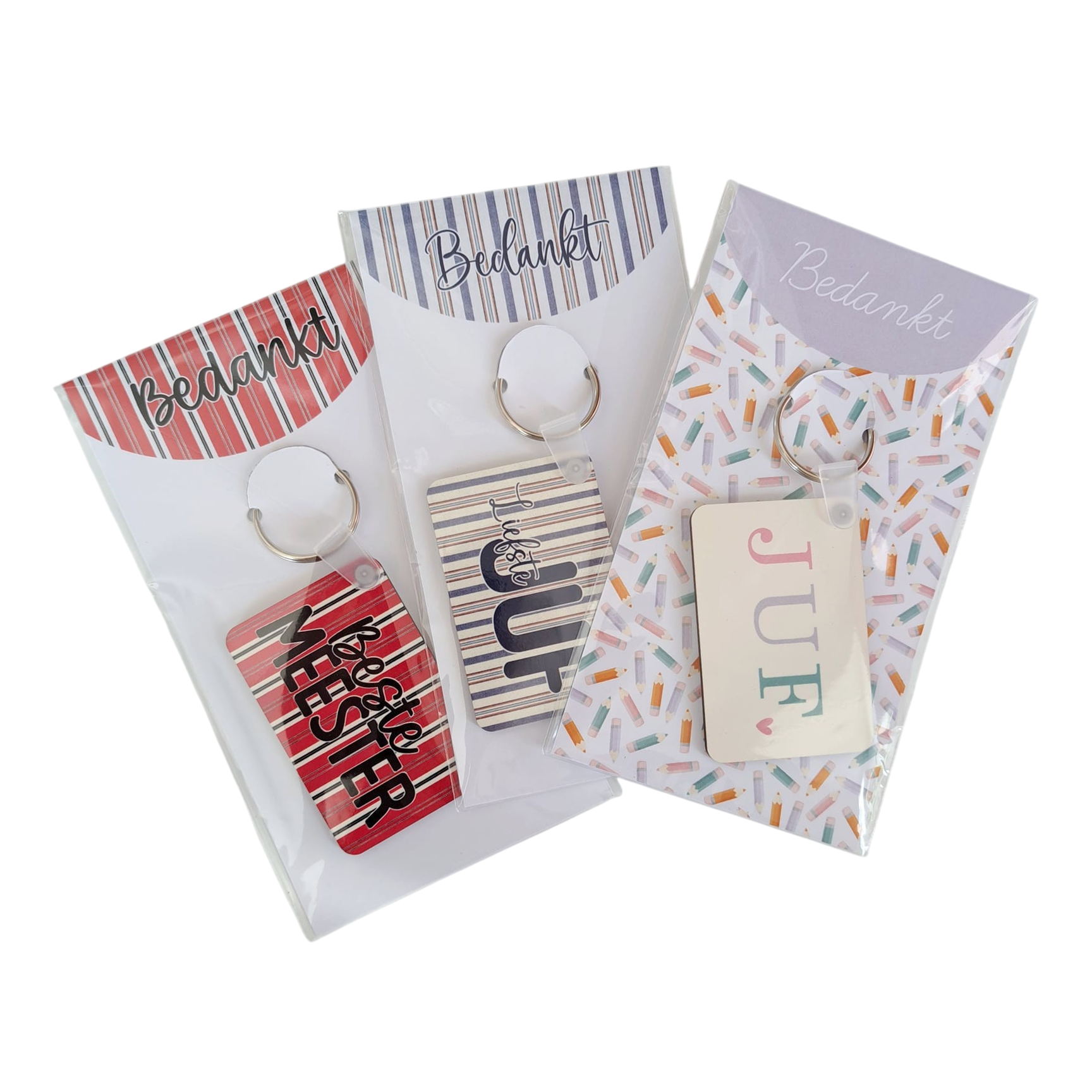 Sleutelhanger 'Beste meester'/'Liefste juf'/'Juf'