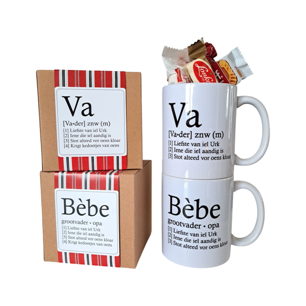 Mok 'Woordenboek' va/bèbe/opa