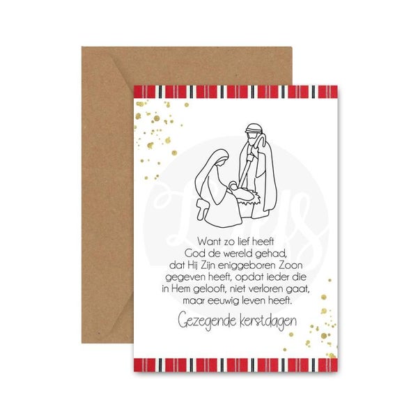 Kerstkaart 'Want zo lief (...)'