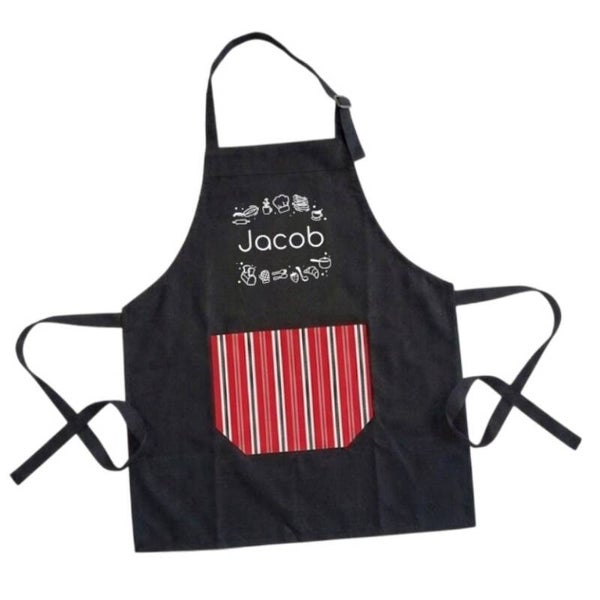 Kinderschortje met naam (striept of boezelstof)