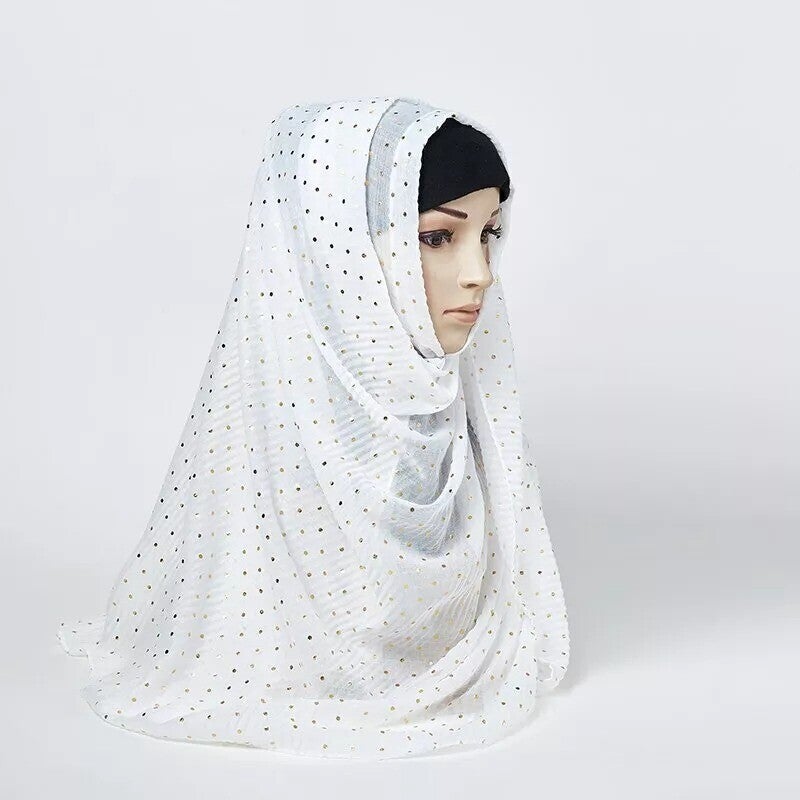 Cotton Scarf with Gold Dot Detail