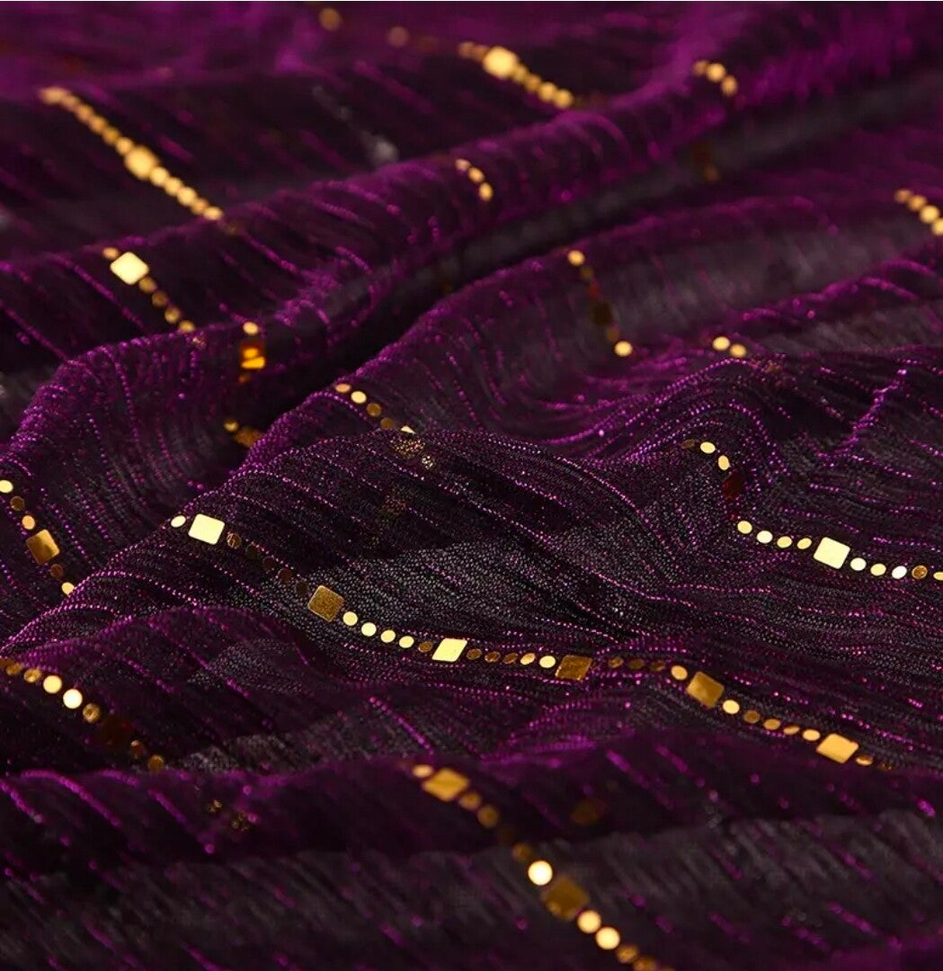 Metallic Polyester Scarf with Shimmer Accents