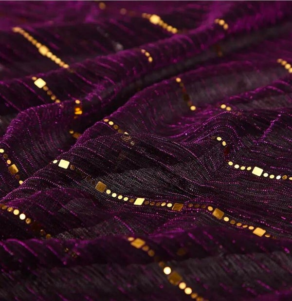 Metallic Polyester Scarf with Shimmer Accents